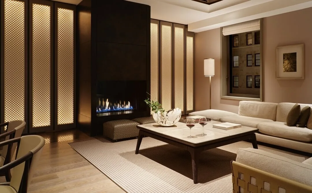 Corner Suite living room at Aman New York