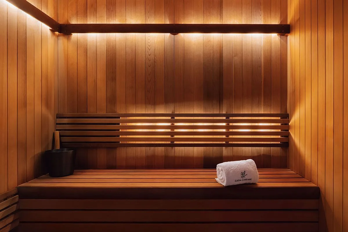 Cedar sauna at Casa Cipriani New York
