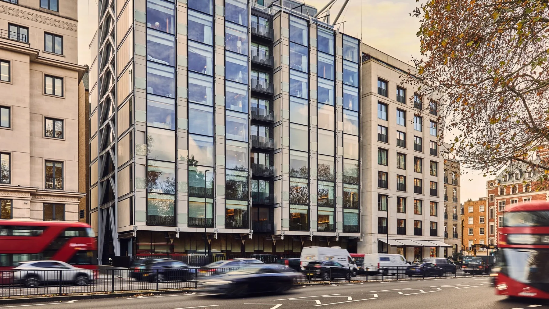 The Emory hotel exterior on Knightsbridge in London.