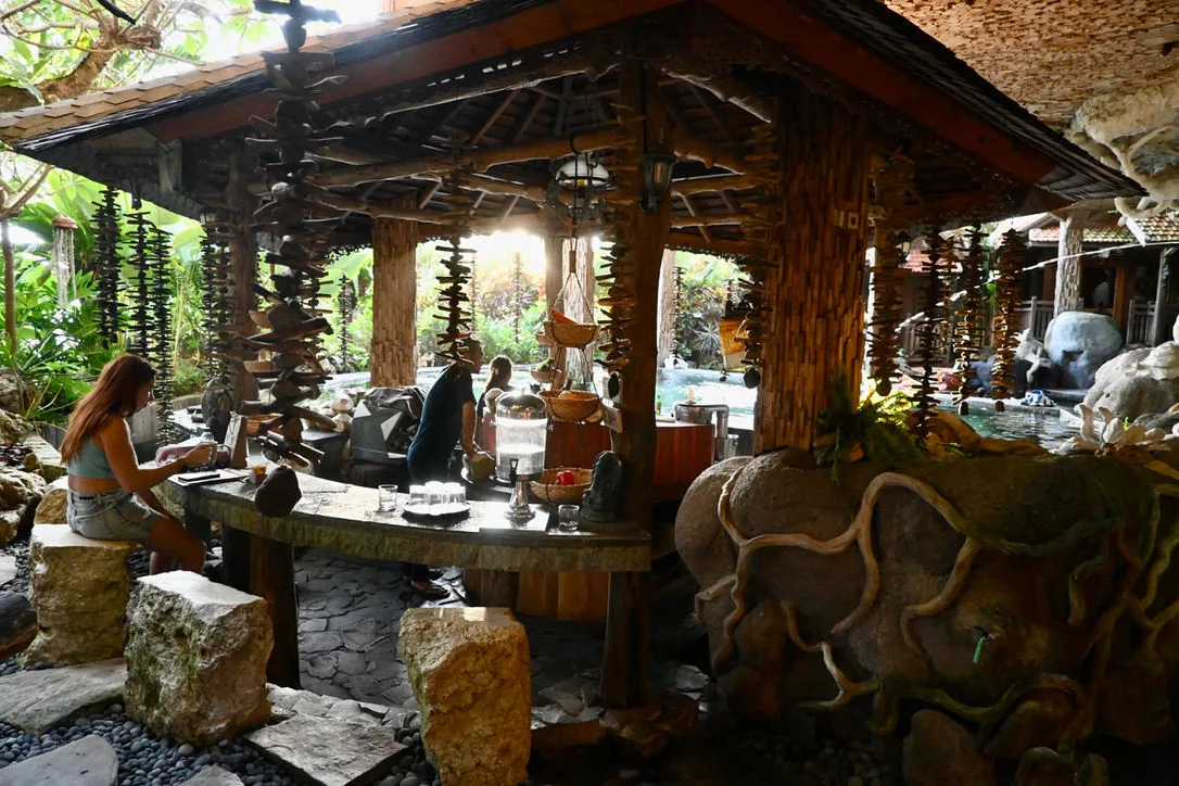 Open-air guest pavilion at Udara Bali