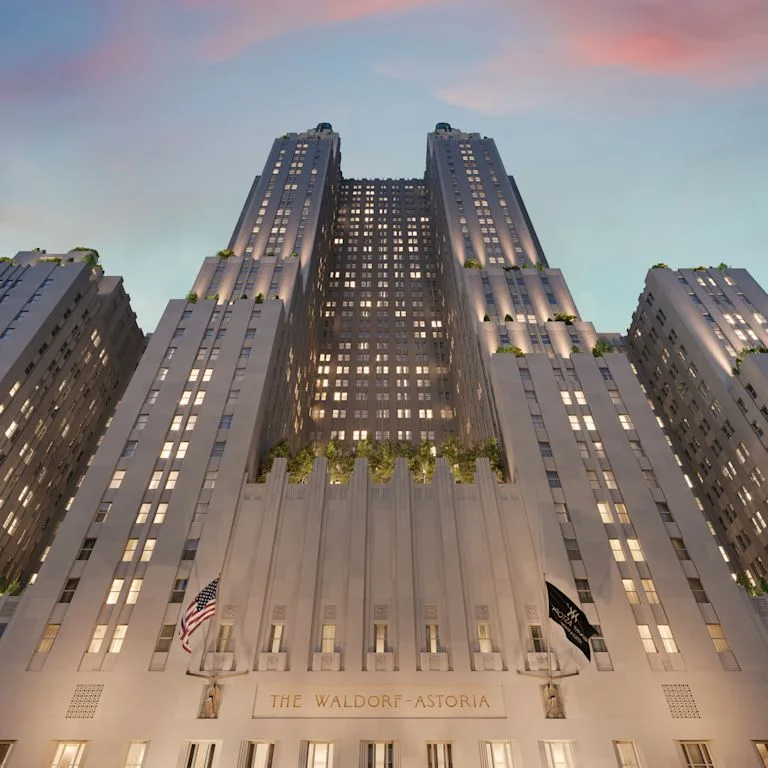 Exterior of Waldorf Astoria New York viewed from 49th Street
